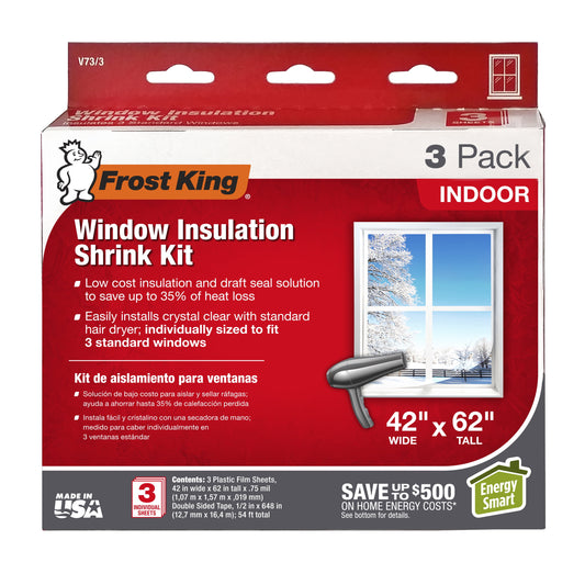 V73/3H 42" X 62" Clear Indoor Shrink Window Kit (3 Pack)