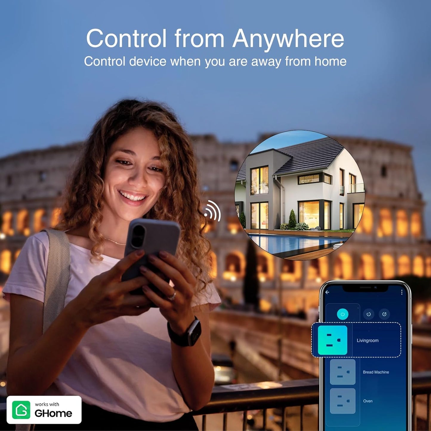 Power Strip with 3 USB Ports & 3 Smart Outlets Plugs That Work with Alexa & Google Home, Wifi Surge Protector, Flat Plug for Home Office Travel, 10A