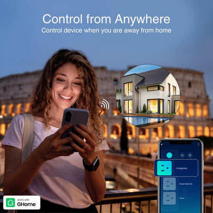 Power Strip with 3 USB Ports & 3 Smart Outlets Plugs That Work with Alexa & Google Home, Wifi Surge Protector, Flat Plug for Home Office Travel, 10A