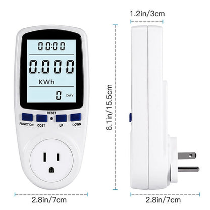 Electricity Usage Monitor Power Meter Energy Watt Volt Consumption with LCD Display Overload for Home Kitchen