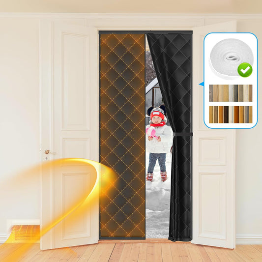 Magnetic Thermal Insulated Door Curtain, Fits Door Size 36" X 82", Weatherproof