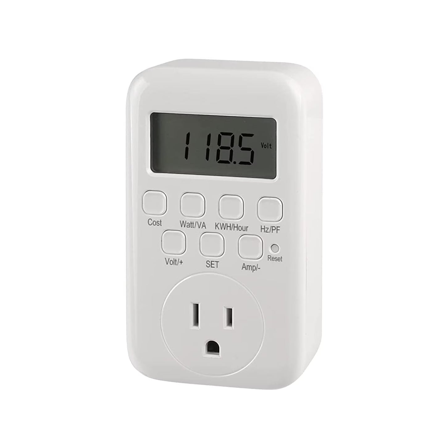 Watt Meter Plug, Plug-In Socket Power Meter Electricity Usage Monitor Consumption Home Electrical Energy Monitor, Voltage Amps Wattage Electricity Usage Tester, 9 Display Modes